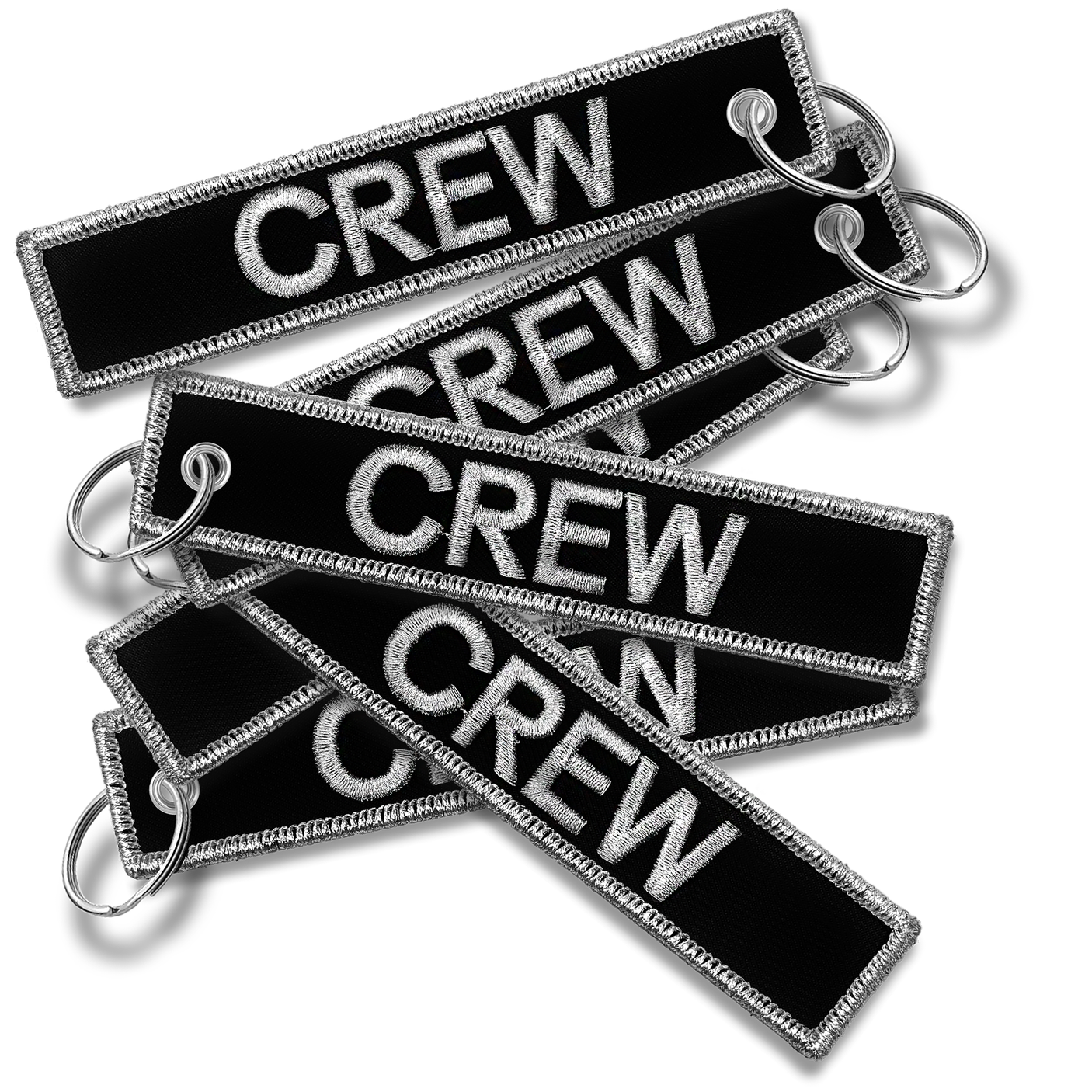 CREW Embroidered Buckle Keyring - SILVER