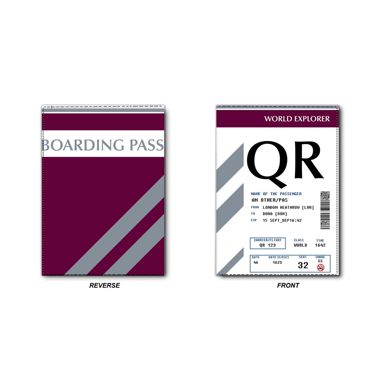 Qatar Boarding Pass - Passport Cover