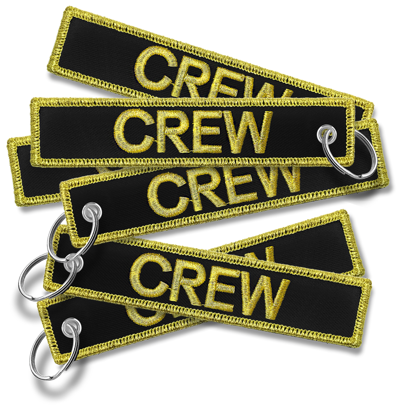 CREW Embroidered Buckle Keyring - GOLD