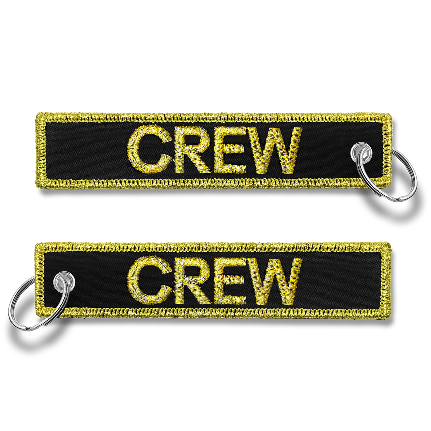 CREW Embroidered Buckle Keyring - GOLD