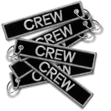CREW Embroidered Buckle Keyring - SILVER