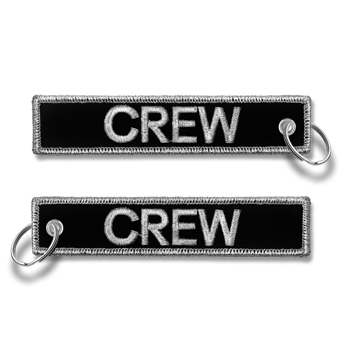 CREW Embroidered Buckle Keyring - SILVER