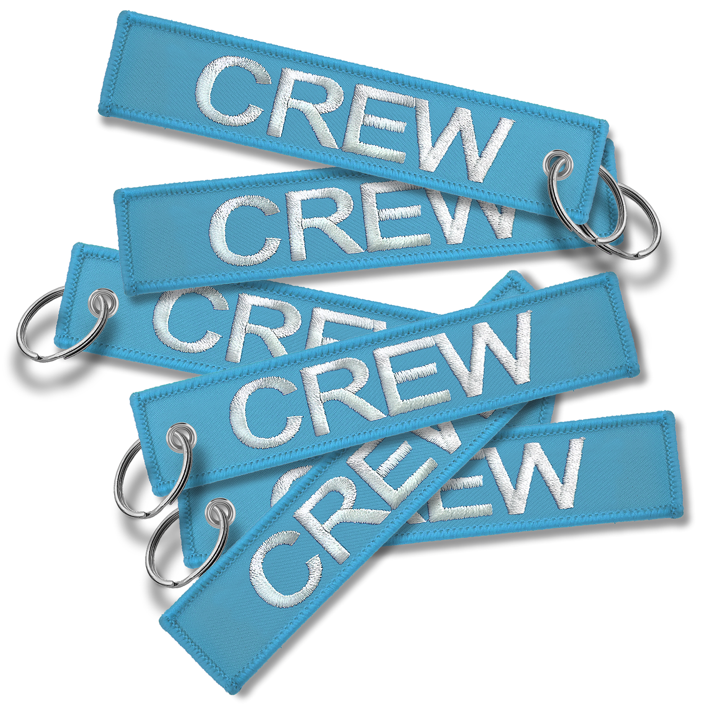 CREW Embroidered Buckle Keyring - SKY BLUE