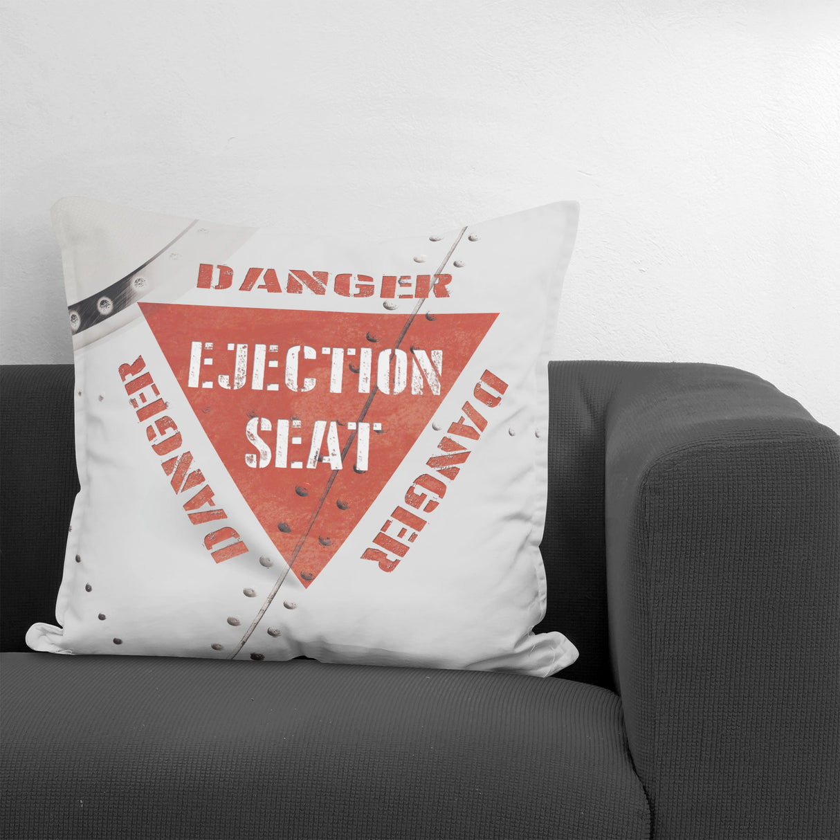 Danger Ejection Seat Throw Pillow