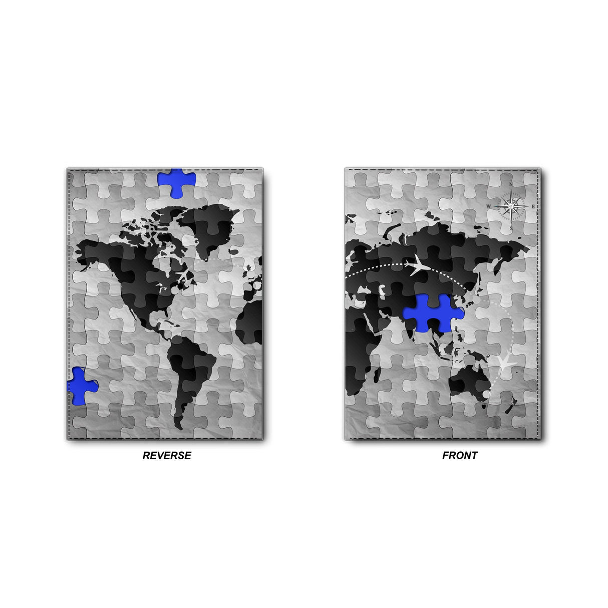 World Map Jigsaw - Passport Cover