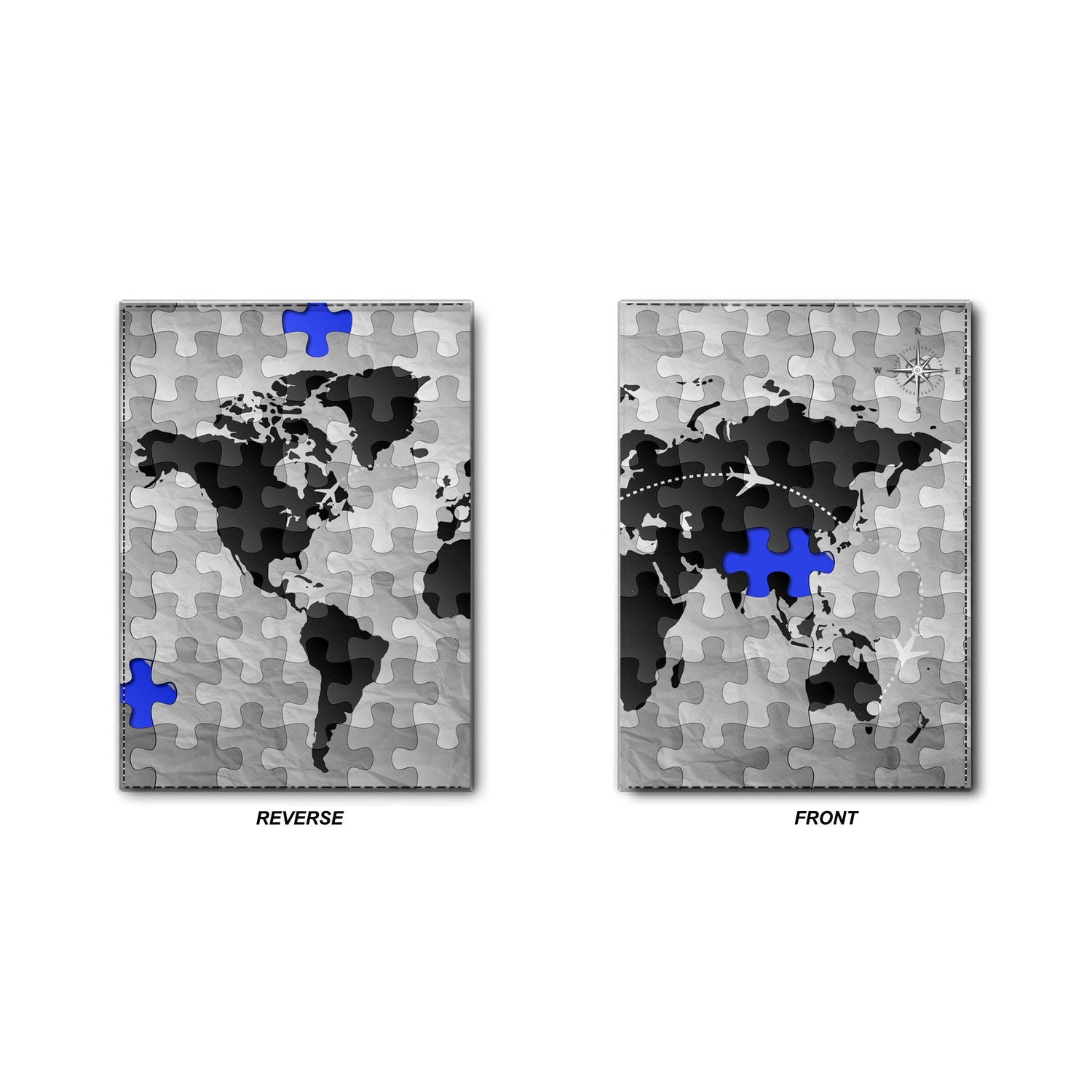 World Map Jigsaw - Passport Cover