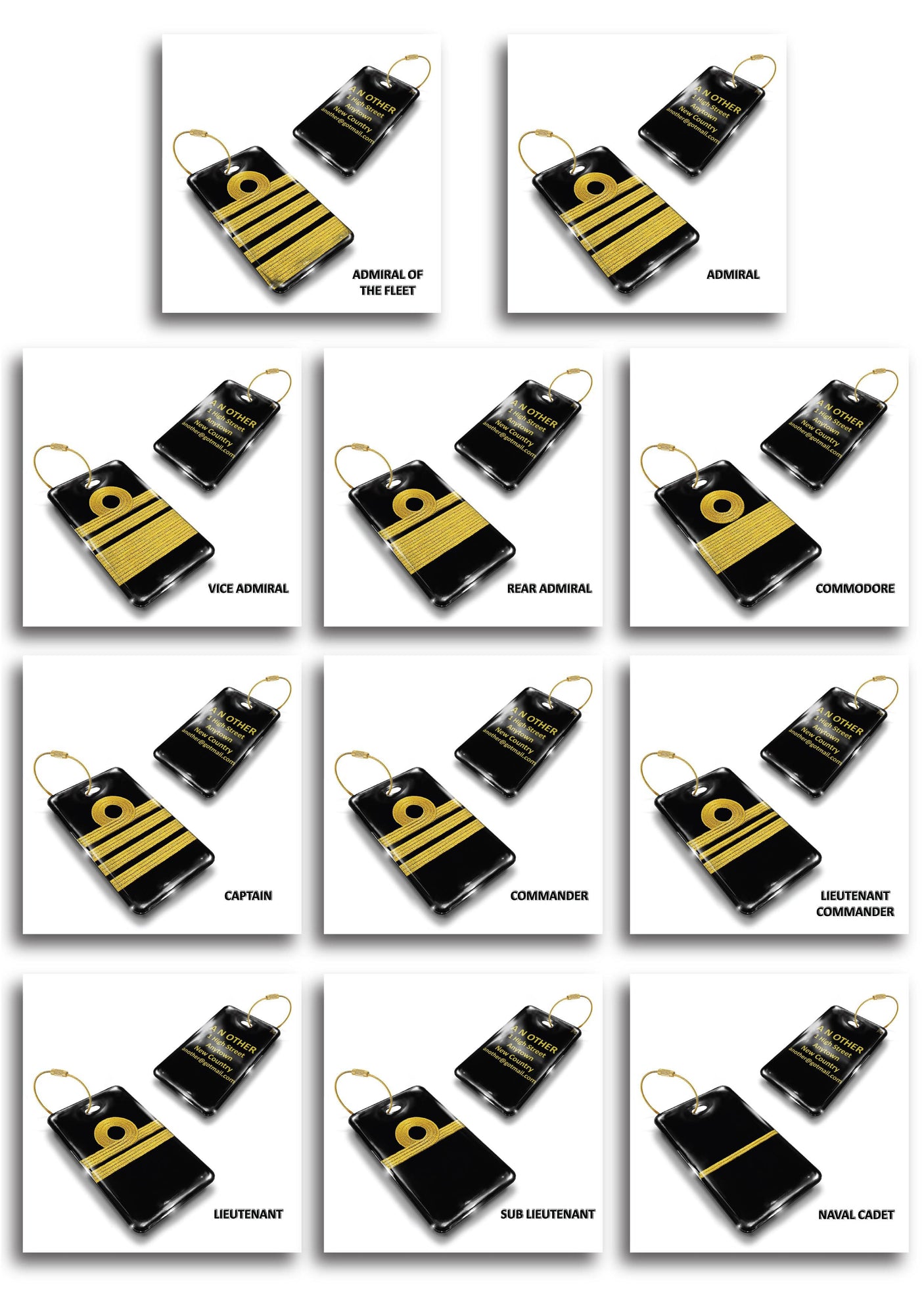 Navy/Cruise Ship Ranking Crew Tag