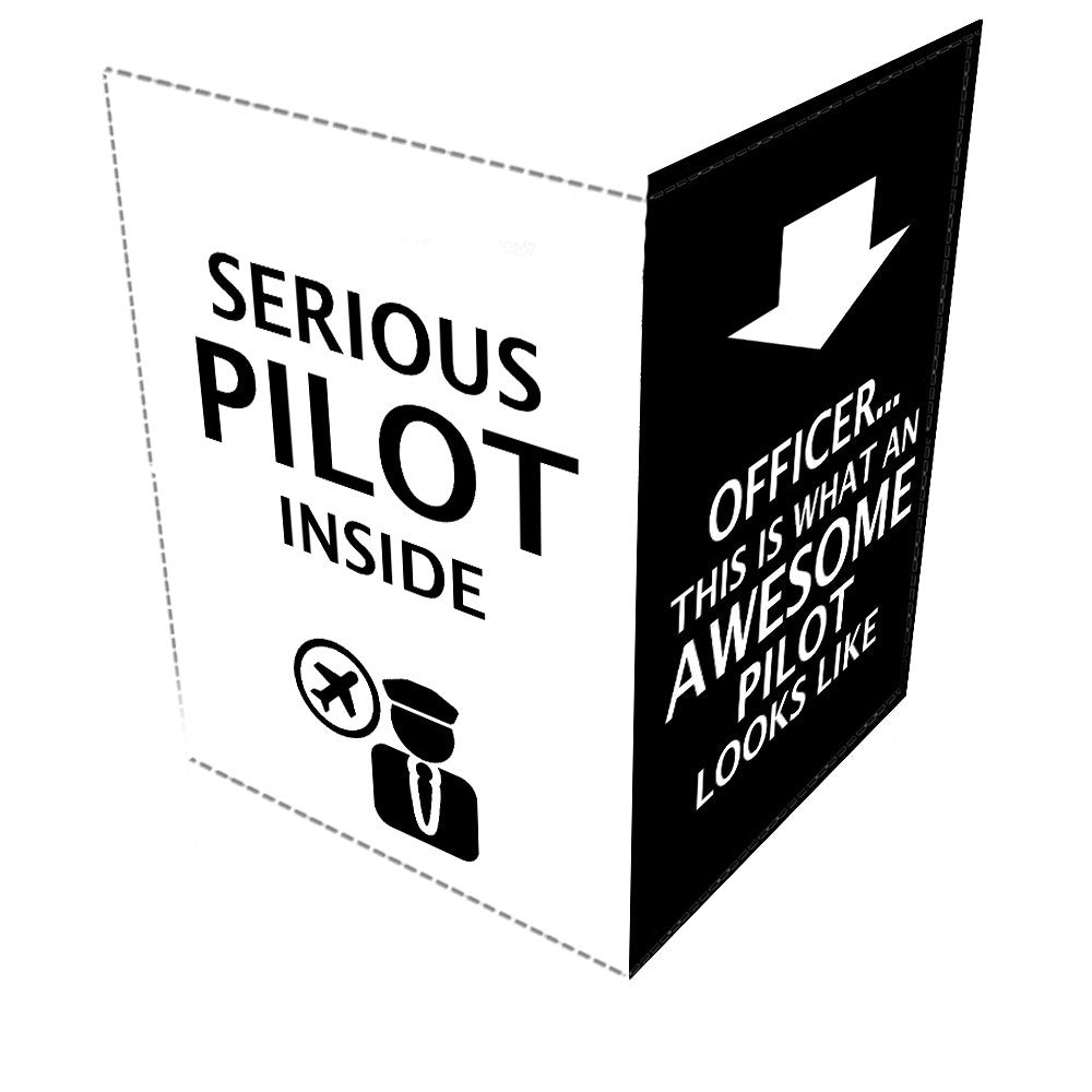 Serious Pilot Inside - Leather Passport Cover