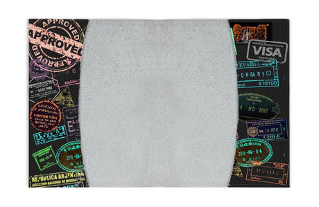 Visa Stamps Passport Cover Black